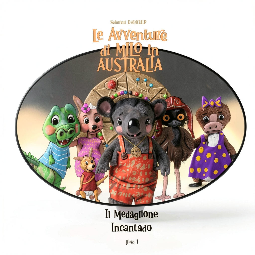 'Couverture du livre Le Avventure di Milo in Australia avec illustrations colorées'