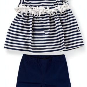 IL GUFO A65 completo bimba GIRL cotton t-shirt/shorts blue/white kids-0