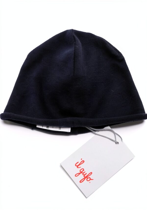 IL GUFO 9231Y cuffia bimbo boy blue cotton beanie hat-2