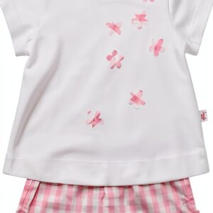 IL GUFO 1255AQ Ensemble bébé fille 12 mois rose 100% coton-0