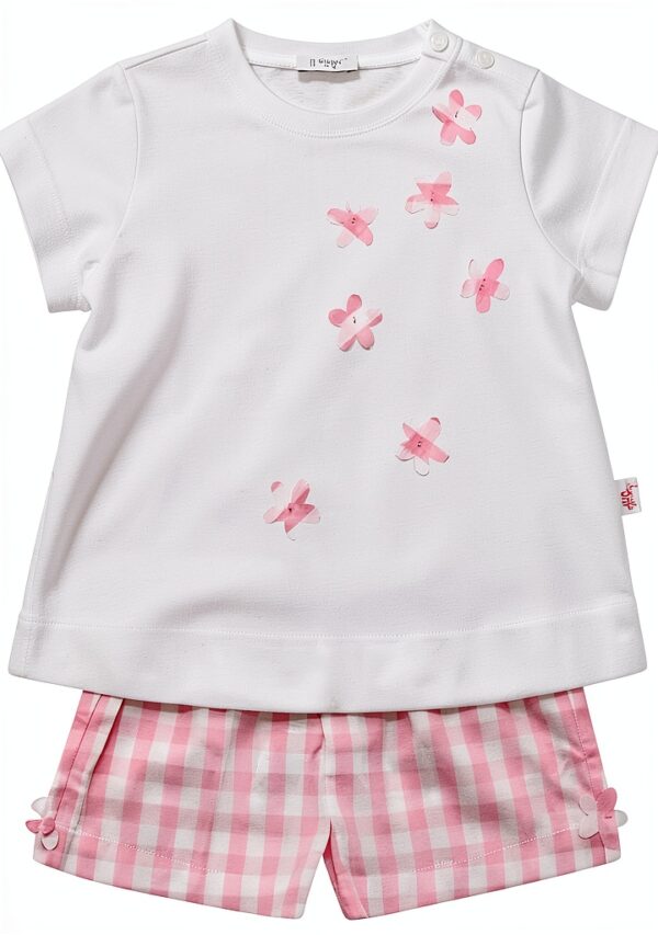 IL GUFO 1255AQ Ensemble bébé fille 12 mois rose 100% coton-0
