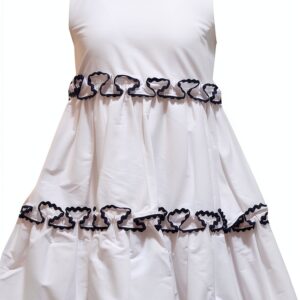 Il Gufo 8783R Robe Bimba en Coton Blanc/Bleu 3 ans-0