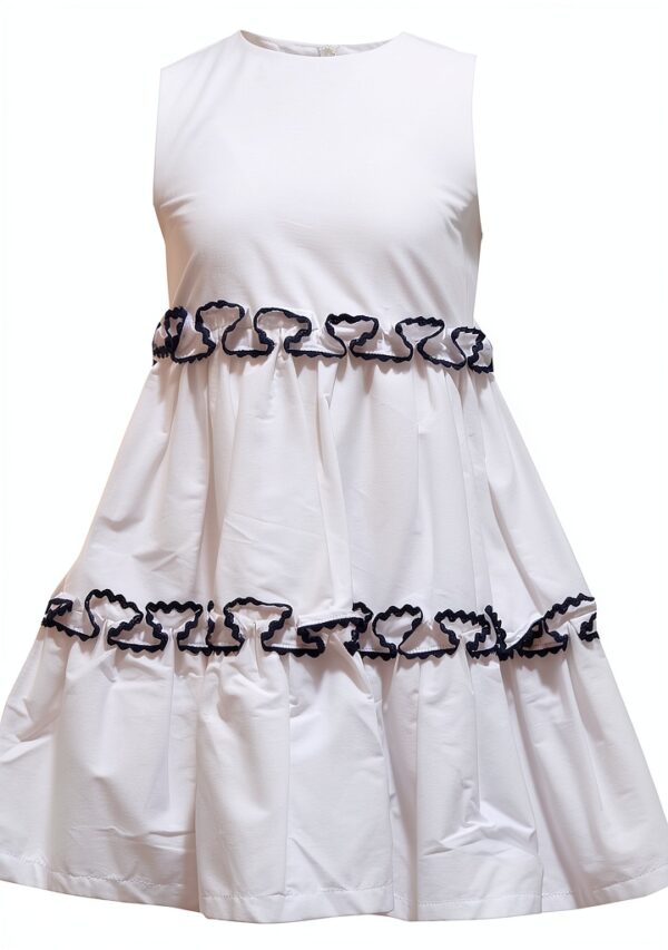 Il Gufo 8783R Robe Bimba en Coton Blanc/Bleu 3 ans-0