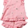 IL GUFO 1231AQ Ensemble bébé fille 12 mois rose 100% coton-0