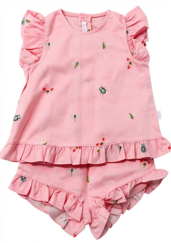 IL GUFO 1231AQ Ensemble bébé fille 12 mois rose 100% coton-0