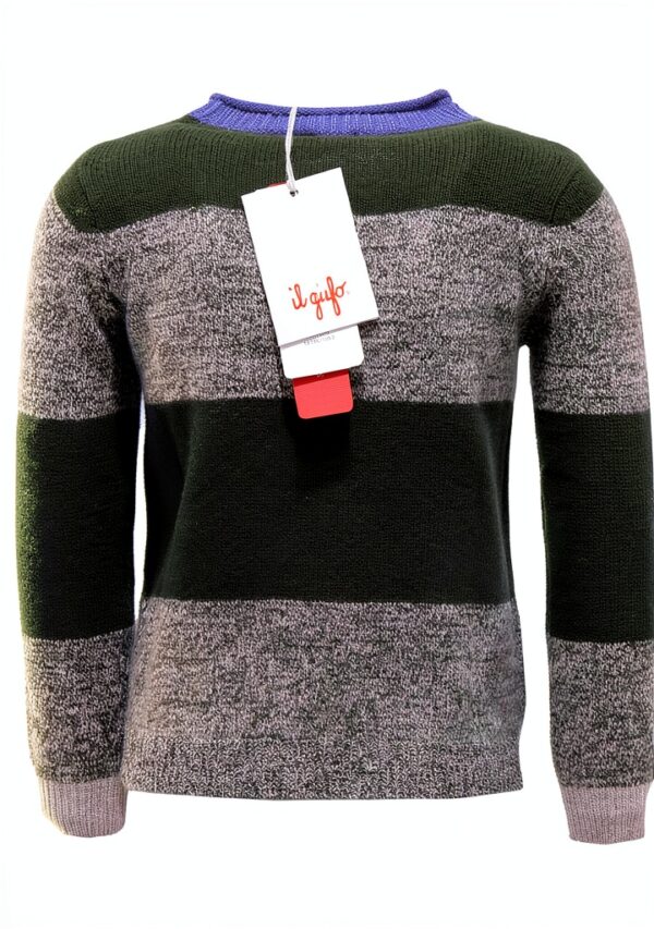 IL GUFO Maglione Bimbo 2704V Vert 2 ans 100% laine-1