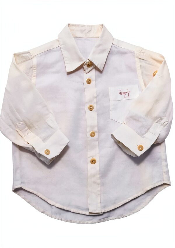 IL GUFO 8584AP camicia bimbo boy kids linen shirt-0